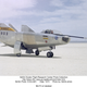 The rebuilt M2-F3, with its characteristic third tail fin, sits on the dry lakebed at Edwards